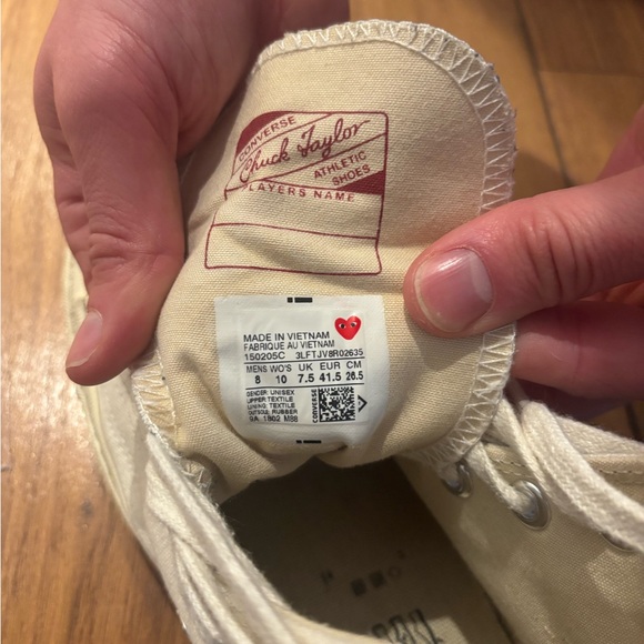 Converse Comme de Garçons High-Top Sneakers with Heart Design - Picture 5 of 5